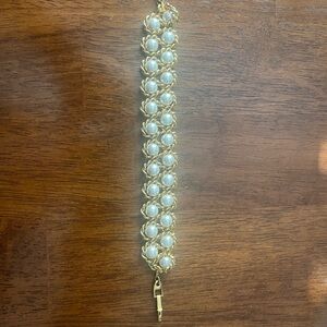 Napier Elegant Gold and Pearl Bracelet